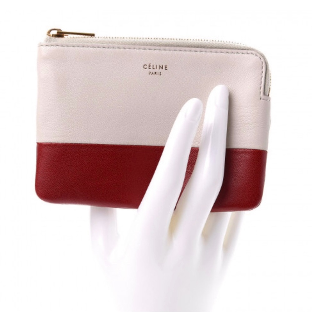 Celine Ivory & Purple Leather Keychain Wristlet - Picture 14 of 14